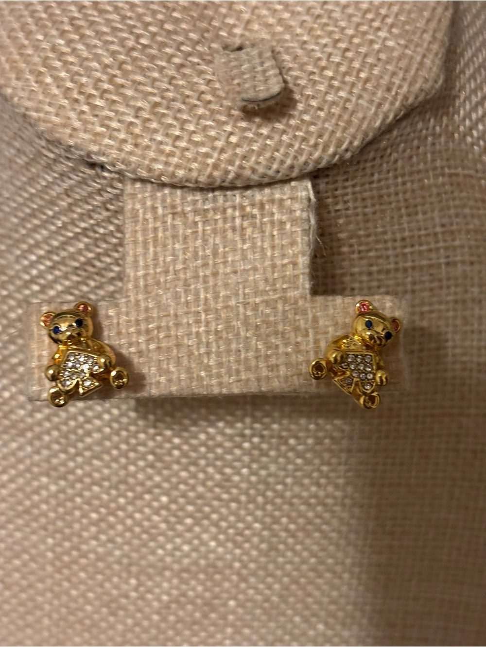 kate spade Gold Teddy Bear Crystal Stud Earrings